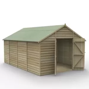 Forest Garden 10X15 Ft Apex Overlap Wooden Shed With Floor (Base Included)