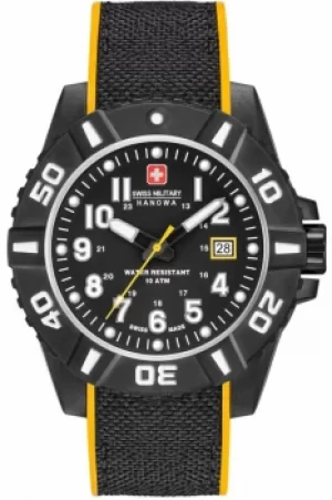 Mens Swiss Military Hanowa Black Carbon Watch 06-4309.17.007.79