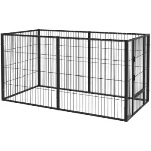 Pawhut - Heavy Duty 6 Panel Pet Playpen for Small, Medium Dogs, 82.5-150 x 81cm - Black