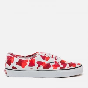 Vans Womens Valentines Hearts Classic Authentic Trainers - White/Pink/Red - UK 6