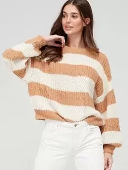 Levis Persimmon Stripe Jumper - White/Beige, White Size XS Women