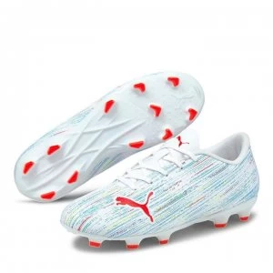 Puma Ultra 4.2 Childrens FG Football Boots - White/Red