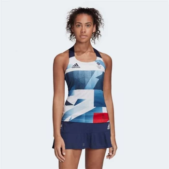 adidas Team GB HEAT. RDY Ladies Tennis Tank Top - Red/indigo