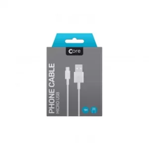 Core Micro USB Cable 1m White