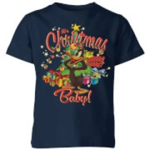 Looney Tunes Its Christmas Baby Kids Christmas T-Shirt - Navy - 9-10 Years