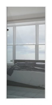 Wickes Sliding Wardrobe Door White Framed Mirror - 2220 x 610mm