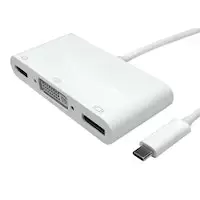 OcUK Value USB Type C to HDMI, Display Port and DVI - White