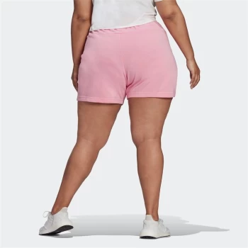 adidas Essentials Slim Logo Shorts (Plus Size) Womens - Light Pink / White