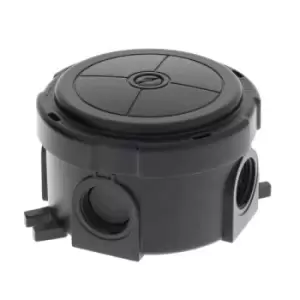 Wiska COMBI Polypropylene Round Weatherproof Junction Box With 4 Self Sealing Cable Inlets Black - 10110636