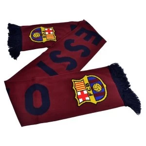 FC Barcelona Messi 10 High Def Jacquard Knit Burgundy Scarf