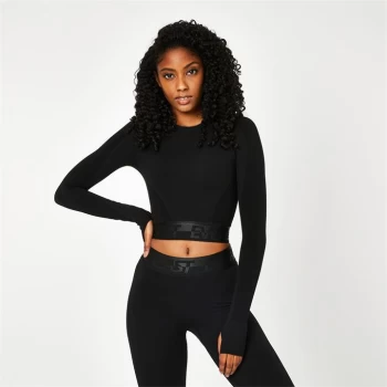 Everlast Seamless Long Sleeve Crop Top - Black