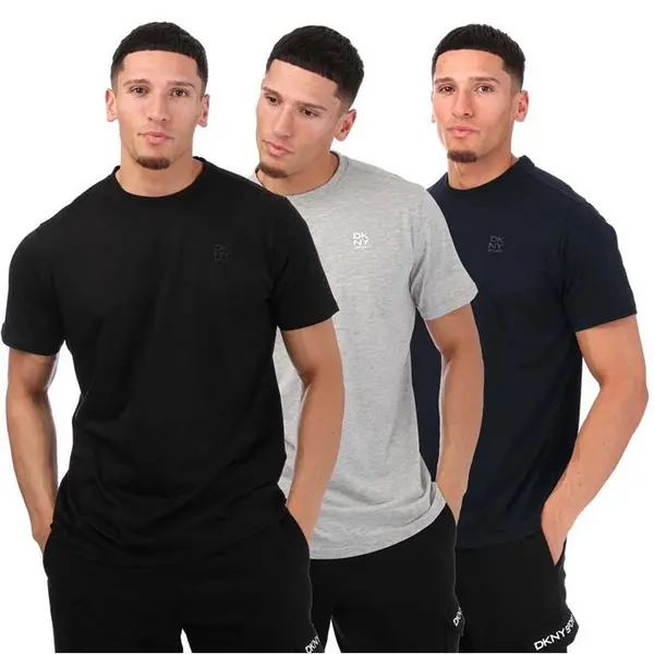 DKNY 3 Pack Embroidered Logo T-Shirt - Black silver S