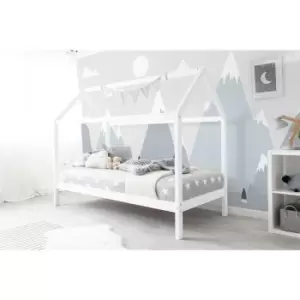 Lotty Kids White Wooden Treehouse Bed Single 3ft - White