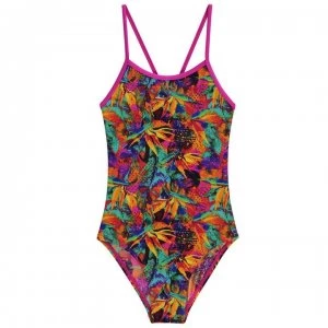 Slazenger Thin Strap Swimsuit Junior Girls - Flower/Multi