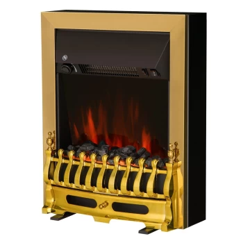 HOMCOM LED Flame Electric Fire Place Heater - Golden