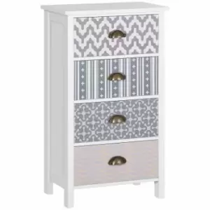 HOMCOM Chest Of Drawers 4-drawer Dresser With Metal Handles