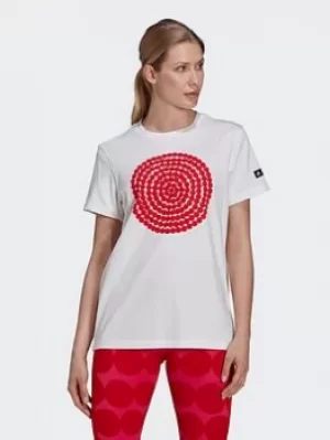 adidas Sportswear Marimekko Graphic T-Shirt, White, Size XS, Women