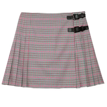 Jack Wills Tabatha Buckle Wrap Kilt Mini Skirt - Grey