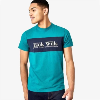 Jack Wills Griffin Cut And Sew T-Shirt - Dark Teal