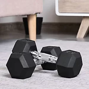 Homcom Set of 2 Rubber Dumbbell Weights 4kg