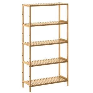 Standing Shelf Bamboo 130x60x26cm 5 Shelves