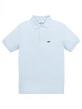 Lacoste Boys Classic Short Sleeve Pique Polo Shirt - Blue, Size 12 Years