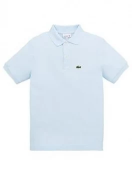 Lacoste Boys Classic Short Sleeve Pique Polo Shirt - Blue, Size 16 Years