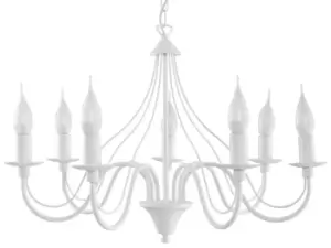 Minerwa 7 Light Multi Arm Chandelier White, E14