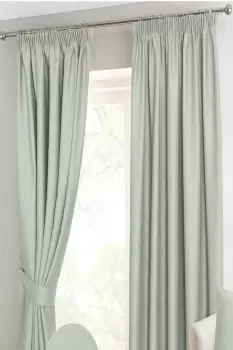 Herringbone Blackout Curtains Pair Pencil Pleat