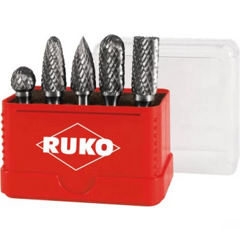 RUKO 116005 Tungsten Carbide Rotary Burrs - 5 Piece Set