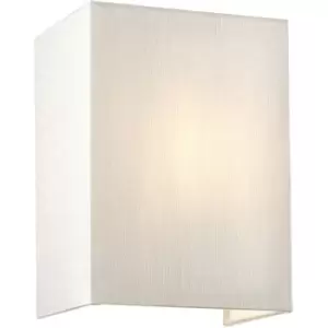 Elstead - LightBox Riley Small Square Wall Light with Brass, Ivory Faux Silk Shade