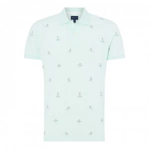 Gant Gant All Over Print Polo Shirt Mens - Green 353