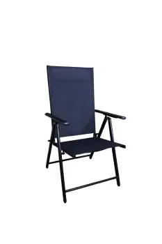 Multi Position High Back Reclining Garden Outdoor Folding Chair in Black