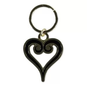 KINGDOM HEARTS 3.0 Heart Symbol Logo Metal Keychain, Black/Gold (KE578744DSN)