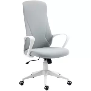 High-Back Home Office Chair Height Adjustable Elastic Desk Chair Grey - Light Grey - Vinsetto