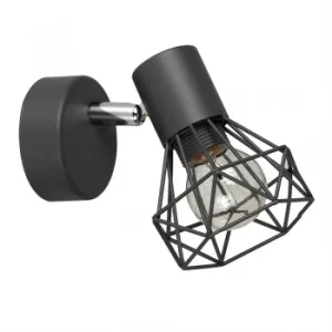 Angus Industrial Wall Light in Black Pewter Grey