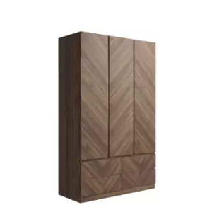 Taranto Triple 4 Drawer Wardrobe Royal Walnut