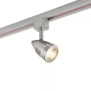 Adjustable Ceiling Track Spotlight Satin Chrome Single GU10 Lamp Bulb Downlight