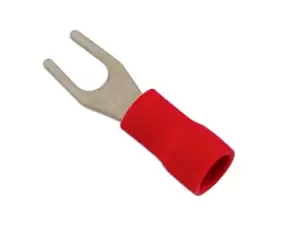 Fork Terminal 3.7mm Red Pk 100 Connect 30150