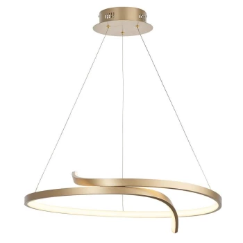 Rafe LED Ceiling Pendant Matt Brushed Gold & White Silicone