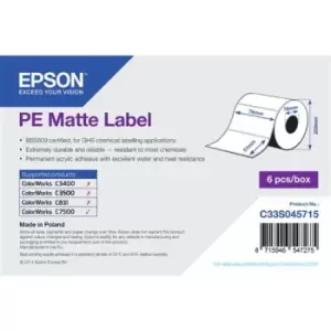 Epson PE Matte Label - Die-cut Roll: 76mm x 51mm 2310 labels