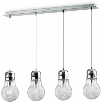 Ideal Lux Lighting - Ideal Lux Luce Max - Light Bulb Shape Hanging Ceiling Pendant 4 Light Chrome, E27