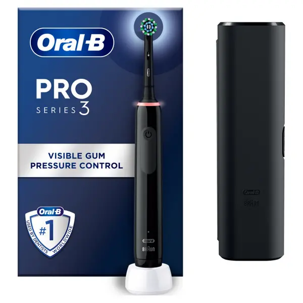 Oral B Pro 3 3500 Black Edition Electric Toothbrush with Travel Case