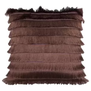 Furn Flicker Tiered Fringe Cushion Cover (45 x 45 cm) (Rock Rose)