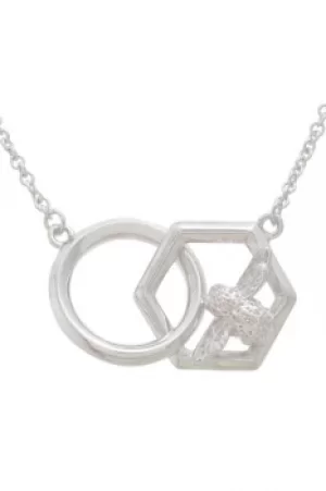 Ladies Olivia Burton Silver Plated Honeycomb Bee Necklace OBJ16AMN22