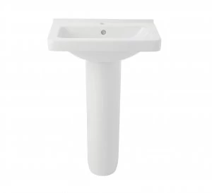 Wickes Vercelli Ceramic Basin with Full Pedestal - 550mm