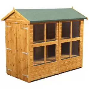 Power Sheds 8 x 4ft Double Door Apex Shiplap Dip Treated Potting Shed