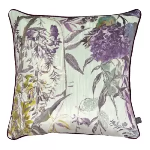 Prestigious Textiles Botanist Printed Cushion Cover (One Size) (Evergreen/Purple)