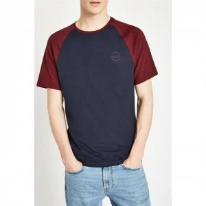 Jack Wills Verwood Raglan T-Shirt - Nvy/Damson