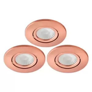 Spa Como LED Tiltable Fire Rated Downlight 5W Dimmable (3 Pack) Cool White Antique Copper IP65